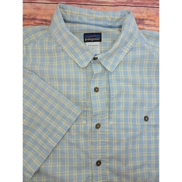 Patagonia Mens Organic Cotton Blue Plaid Shirt XL - Picture 5 of 8